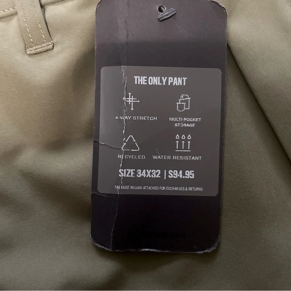 Fabletics / The Only Pant size 34” waist 32” inseam Olive Green